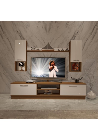 Decoraktiv Eko 5dab Slm Dvd Tv Ünitesi Tv Sehpası Ceviz - Beyaz