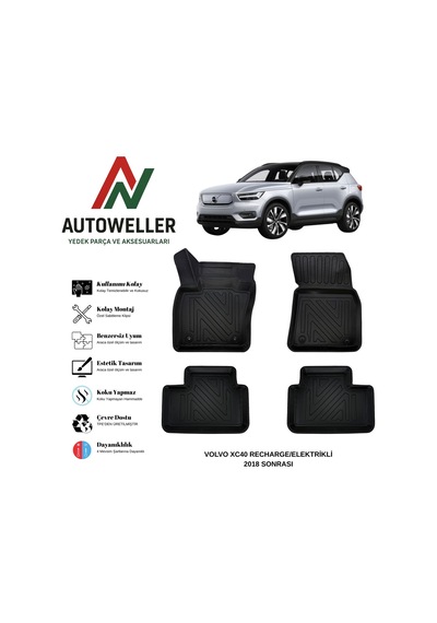 Volvo Xc40 2018 Sonrası Havuzlu Oto Paspas Recharge/elektrikli