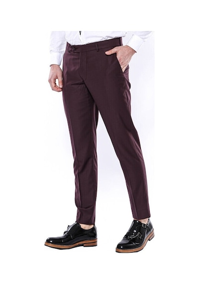 Desensiz Bordo Erkek Kumaş Pantolon - Wessi Siyah