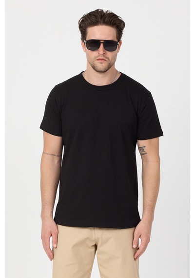 Tonny Black Normal Kalıp Rahat Basic T-shirt Erkek Siyah Tbtshrt010