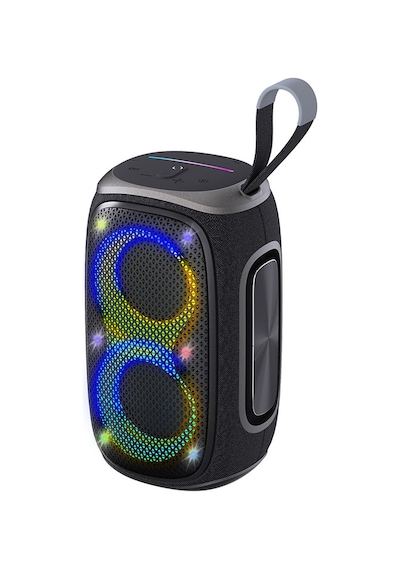 Lenyes S865 Luminous Serisi Su Geçirmez Çoklu Giriş Rgb Işıklı Tws Bluetooth Hoparlör V5.3 40w Siyah