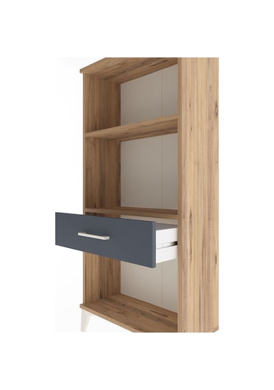 Arges Dolap 2 Raflı Tek Çekmeceli 60x30x134 Çam-antrasit Atlas Çam