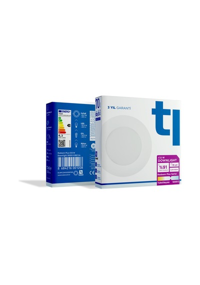 Redeem Plus C12W Downlight, Titreşimsiz, Göz Konforu, 902 Lümen, Beyazı, 5000 Kelvin Beyaz