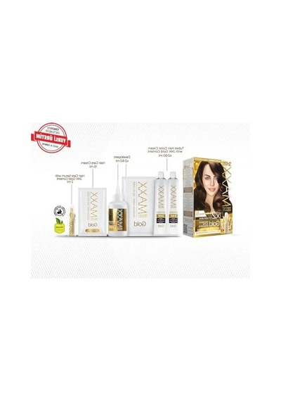 Maxx Deluxe Gold Serisi 24k Altın Parçacıklı Serum İle 1 Kutu 2 X 50 Ml Ve Geliştiriciler Saç Boyası Çikolata Kahve 6.7