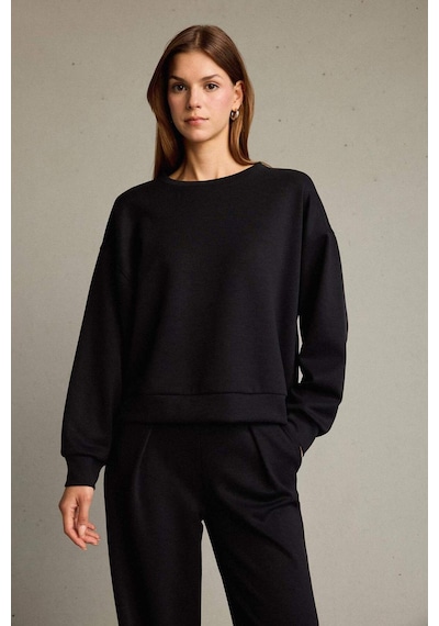 Defacto Bisiklet Yaka Modal Sweatshirt G2913ax25aubk81 Siyah