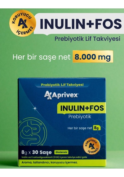 Aprivex Inulin + Fos Prebiyotik Lif Takviyesi 30 Günlük Saşe