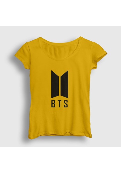 Presmono Kadın Doors Bts T-shirt Sarı
