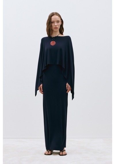 Suud Collection Lacivert Rae Askılı Basic Elbise