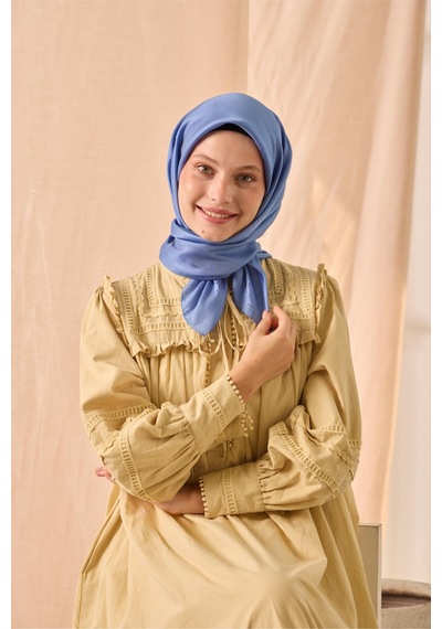 Silk Home Düz Shiny Eşarp 75006-66 Gök Mavi