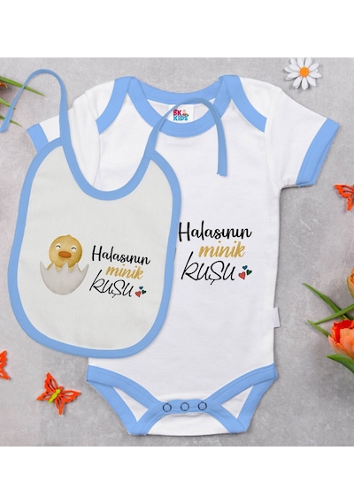 Bk Kids Halasının Minik Kuşu Tasarımlı Mavi Bebek Body Zıbın Ve M Çok Renkli