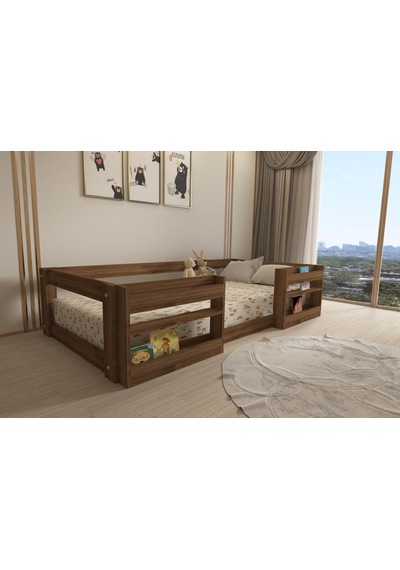Herseycik Ninnimo Montessori 90X190 Yatak Uyumlu Karyola M6-2 Ceviz