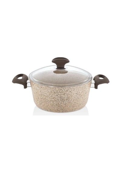 Falez Creamy Granit Tencere Derin Tencere 26 CM
