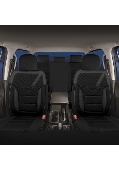 Minderland K1 - Dacia Duster İle Uyumlu Koltuk Kılıfı, Tam Takım/siyah