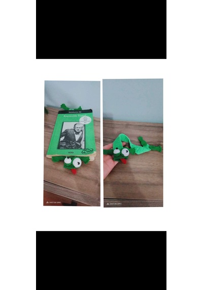 Amigurumi Kurbağa Kitap Ayracı Komik Hediyelikler