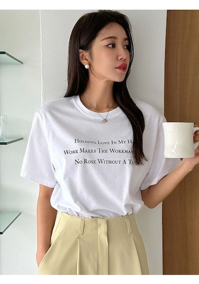 Flood Of Style Kadın Beyaz Yazılı Baskılı Oversize Bisiklet Yaka Tişört
