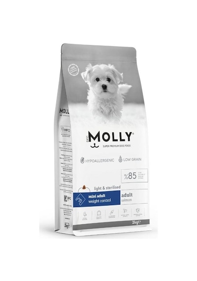 Molly Düşük Tahıllı Hypoallergenic Somonlu Küçük Irk Kısırlaştırılmış Yetişkin Köpek Maması 2 Kg
