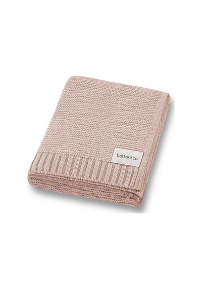 Kız Ve Erkek Bebek Için Triko Örgü Bebek Battaniyesi 90cm X110cm Basics Pudra Pembe Pembe2 Pembe2