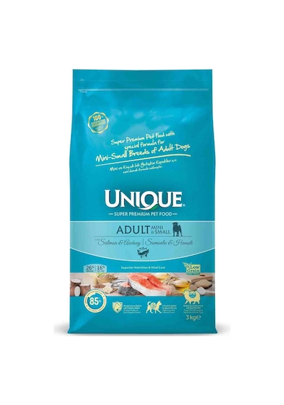 Unique Mini Adult Küçük Irk Somonlu Hamsili Yetişkin Köpek Maması 3 KG
