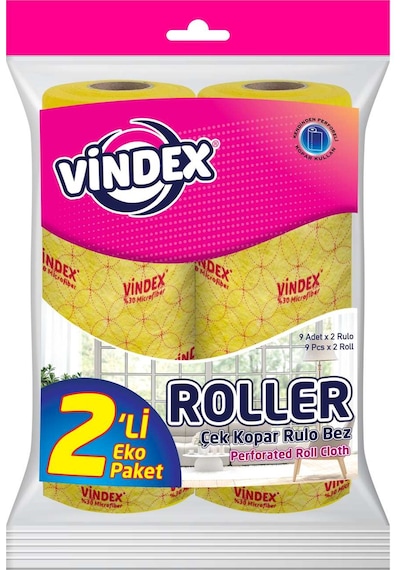 VİNDEX KOPAR KULLAN RULO BEZ 2'Lİ PERFORELİ