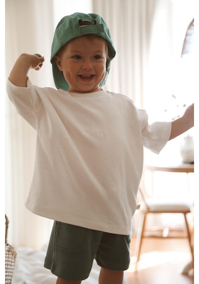 Oh La La Koala Beyaz Bisiklet Yaka Oversize T-shirt Bebek - Çocuk beyaz