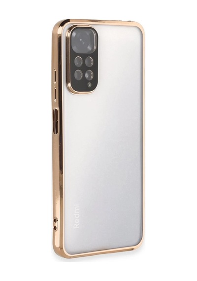 Xiaomi Redmi Note 11 Uyumlu Kılıf Lensli Silikon - Gold