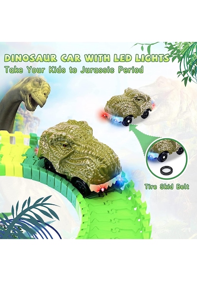 Dinazorlar Dünyası, Dinosour Tracks 96 Parça Esnek Raylı Yarış Pisti - 96 Parça