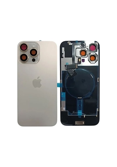 Apple iPhone Uyumlu 16 Pro Gold Kamera Camlı Arka Cam Batarya Pil Kapağı Telefon Arka Kapak Altın 52040051