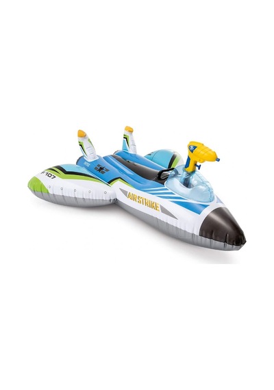 Intex 57536 Su Tabancalı Mavi Uçak Şişme Çocuk Binici 117cm Çok Renkli