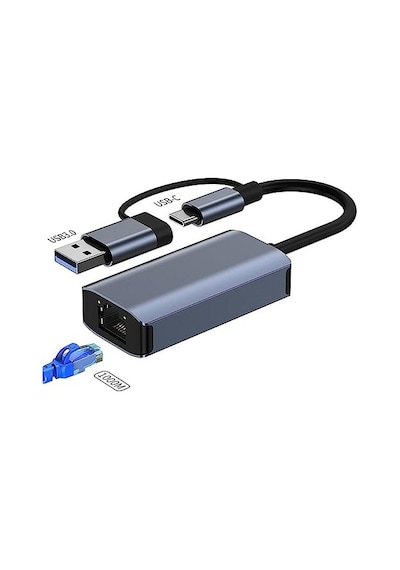 Taplın Usb 3.0 Ve Type-c 3.1 Ethernet Adaptörü 1000mbps Gigabit Rj45 Ağ Kartı