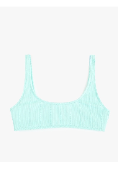 Koton Spor U Yaka Dokulu Bralet Bikini Üstü Green 5sak10175mm Yeşil
