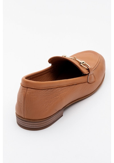 Luvishoes Luvi Shoes Trexıe Taba Cilt Hakiki Deri Tokalı Kadın Loafer Ayakkabı Taba Deri