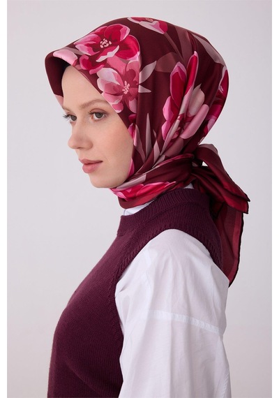 Belli İpek Eşarp - 4330-04 Bordo Twill