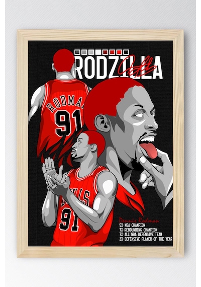 Dennis Rodman Çerçeveli Tablo - Basketbol Nba Posteri Tablo