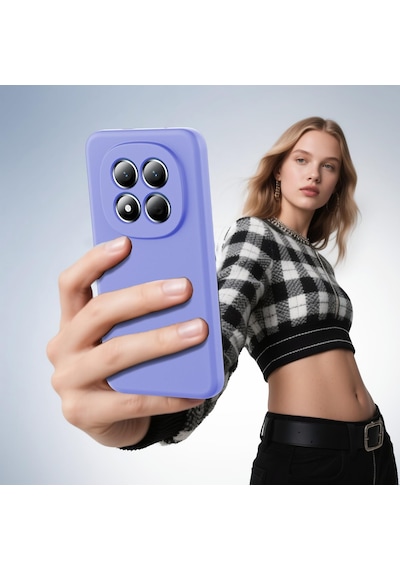 Xiaomi Redmi Note 15 Pro Plus 5g İle Uyumlu Kılıf Esnek Premium Yumuşak Silikon Telefon Kılıfı Kapak Lila