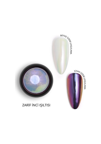 Holografik Efektli Gökkuşağı Şeffaf Mor İnci Tozu, Nail Art, Kalıcı Oje Tırnak Süsleme No.03