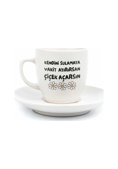 Kendini Sulamaya Vakit Ayırırsan Çiçek Açarsın Krem Türk Kahvesi Fincanı - Hediye Seramik Türk Kahvesi Fincanı Açık Ahşap Kendini Sulamaya Vakit Ayırırsan Çiçek Açarsın Krem Türk Kahvesi Fincanı - Hediye Seramik Türk Kahvesi Fincanı Açık Ahşap