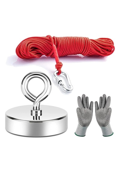 Magnet Fishing Halatlı Neodyum Pot Mıknatıs Seti, 60mm Çapında Kancalı Mıknatıs Balıkçılığı