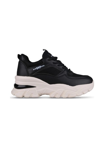 M.p 241-1663 Poli Hafif Taban Bağcıklı Kadın Sneaker Siyah Siyah