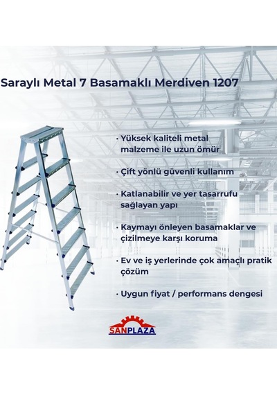 Saraylı Metal 7 Basamaklı Çift Çıkışlı Merdiven 1207