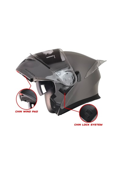 Fr-965 Nardo Motosiklet Kaskı Çene Açılır Güneş Vizörlü Motorcu Kask Siyah