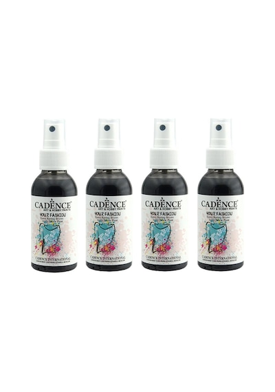 Cadence Siyah Sprey Kumaş Boyası 100ml 4lü Set Diğer