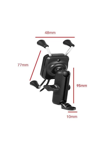 Motowolf Ayna Bağlantılı Wireless Şarjlı Telefon Tutucu