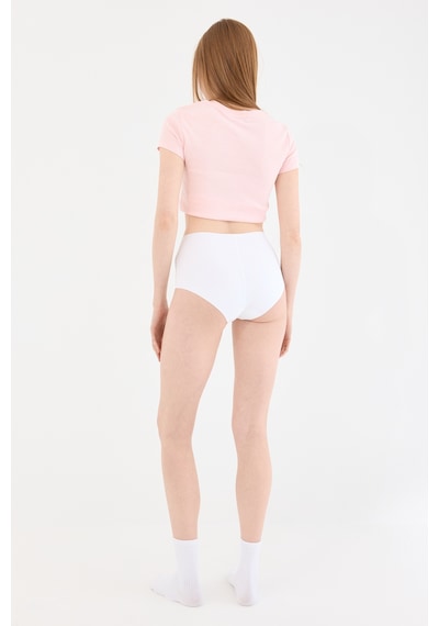 Naphor Shade Dikişsiz Yüksek Bel Slip Külot Beyaz Beyaz