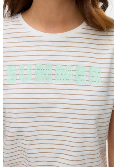 Vero Moda Kadın Vmsımone Kısa Kollu Pamuk T-shirt 10328170 Beyaz Beyaz