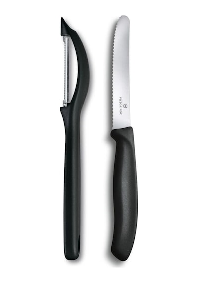 Victorinox Yan Soyacak-11 CM Bıçak 2 Li Set Siyah