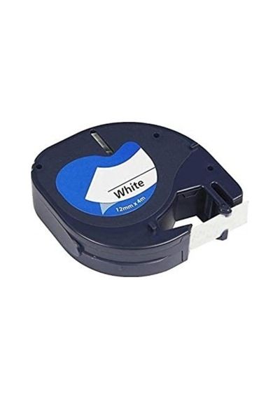 Tr Dymo Lt Letratag Muadil Beyaz Etikt Siyah Plastik Serit 91201 12mmx4m 1