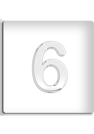 4.2 Cm Metal Krom Kapı Numarası - Kendinden Yapışkanlı No 6