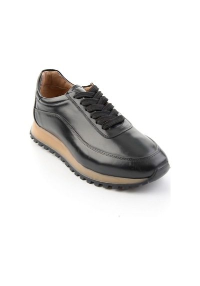 Bambi Siyah Antik Hakiki Deri Erkek Sneaker E01600003541