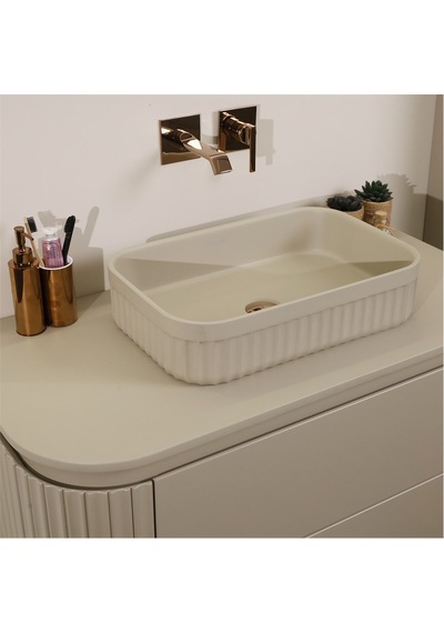 Kobos Gloria 100 Cm Banyo Dolabı Seti Beige Bej Kobos Gloria 100 Cm Banyo Dolabı Seti Beige Bej