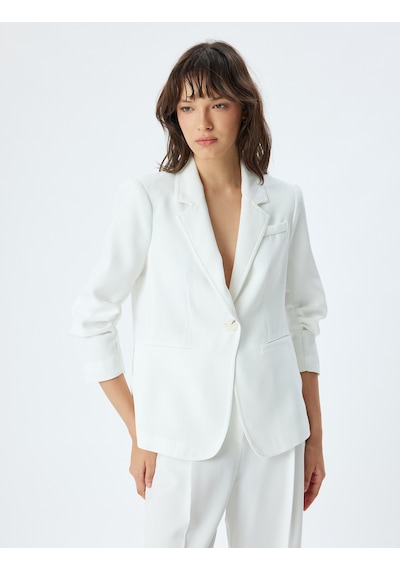 Koton Klasik Blazer Ceket 3/4 Kol Kruvaze Ters Yaka Cepli Regular Fit Kırık Beyaz 5wak50071uw Ekru Koton Klasik Blazer Ceket 3/4 Kol Kruvaze Ters Yaka Cepli Regular Fit Kırık Beyaz 5wak50071uw Ekru